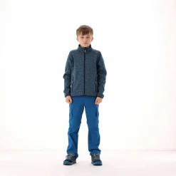 Kapuzenlose Jungen schweres Fleecejacke Knit-Tech in melierter Optik><noscript><img width=