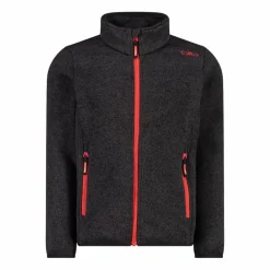 Kapuzenlose Mädchen schweres Fleecejacke Knit-Tech in melierter Optik><noscript><img width=