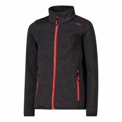 Kapuzenlose Mädchen schweres Fleecejacke Knit-Tech in melierter Optik><noscript><img width=