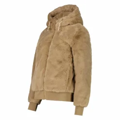 Kunstpelzjacke für Damen mit Kapuze><noscript><img width=