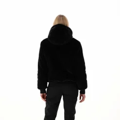 Kunstpelzjacke für Damen mit Kapuze><noscript><img width=