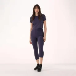 Kurzarm-Top für Damen aus Stretch-Polyamid><noscript><img width=