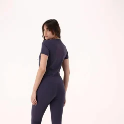 Kurzarm-Top für Damen aus Stretch-Polyamid><noscript><img width=