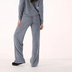 Lange Damenhose aus meliertem Jerseystoff><noscript><img width=