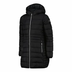 Lange Daunenjacke für Mädchen mit Taftkapuze><noscript><img width=
