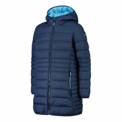 Lange Daunenjacke für Mädchen mit Taftkapuze><noscript><img width=