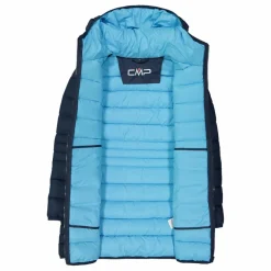 Lange Daunenjacke für Mädchen mit Taftkapuze><noscript><img width=