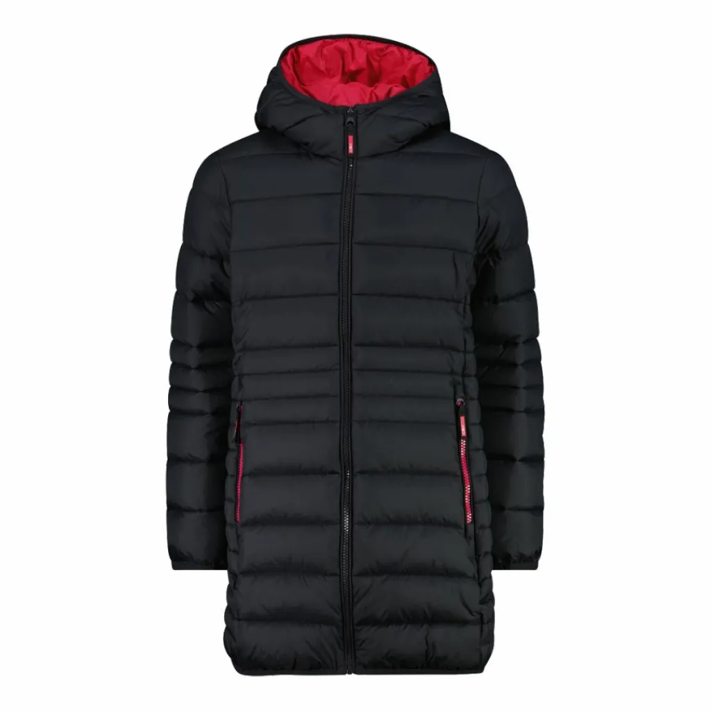 Lange Daunenjacke für Mädchen mit Taftkapuze>CMP Discount