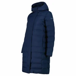 Lange gepolsterte Daunenjacke für Damen mit Kapuze><noscript><img width=