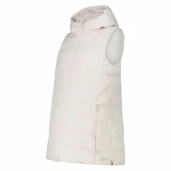 Lange, gepolsterte Weste für Damen mit Kapuze><noscript><img width=