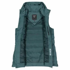 Lange, gepolsterte Weste für Damen mit Kapuze><noscript><img width=