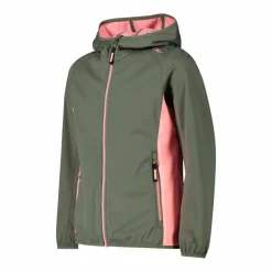 Mädchen Jacke aus leichtem Softshell, mit Fix Hood><noscript><img width=
