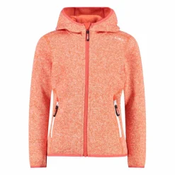 Mädchen schweres Fleecejacke Knit-Tech in melierter Optik mit Kapuze><noscript><img width=