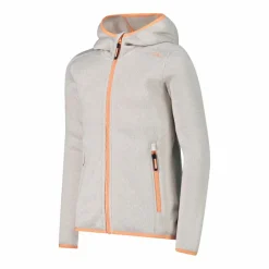 Mädchen schweres Fleecejacke Knit-Tech in melierter Optik mit Kapuze><noscript><img width=