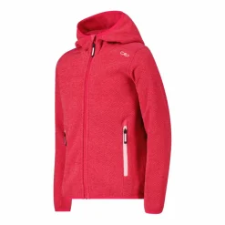 Mädchen schweres Fleecejacke Knit-Tech in melierter Optik mit Kapuze><noscript><img width=