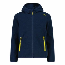 Mädchen schweres Fleecejacke Knit-Tech in melierter Optik mit Kapuze><noscript><img width=