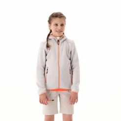 Mädchen schweres Fleecejacke Knit-Tech in melierter Optik mit Kapuze><noscript><img width=