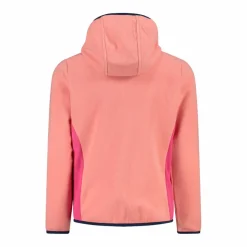 Mädchen-Fleecejacke mit Kapuze und durchgehendem Reißverschluss und Color Block>CMP Discount