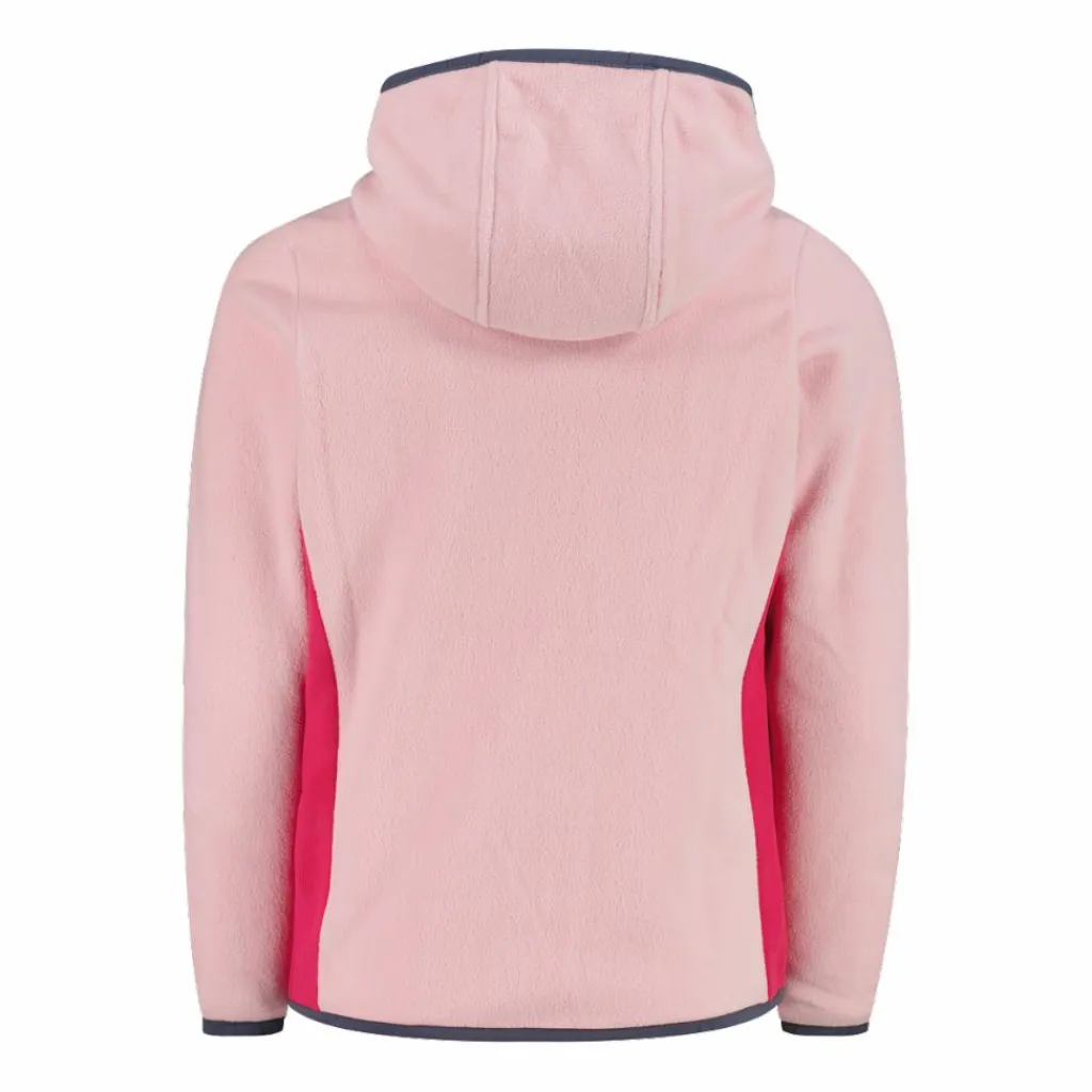 Mädchen-Fleecejacke mit Kapuze und durchgehendem Reißverschluss und Color Block>CMP Discount