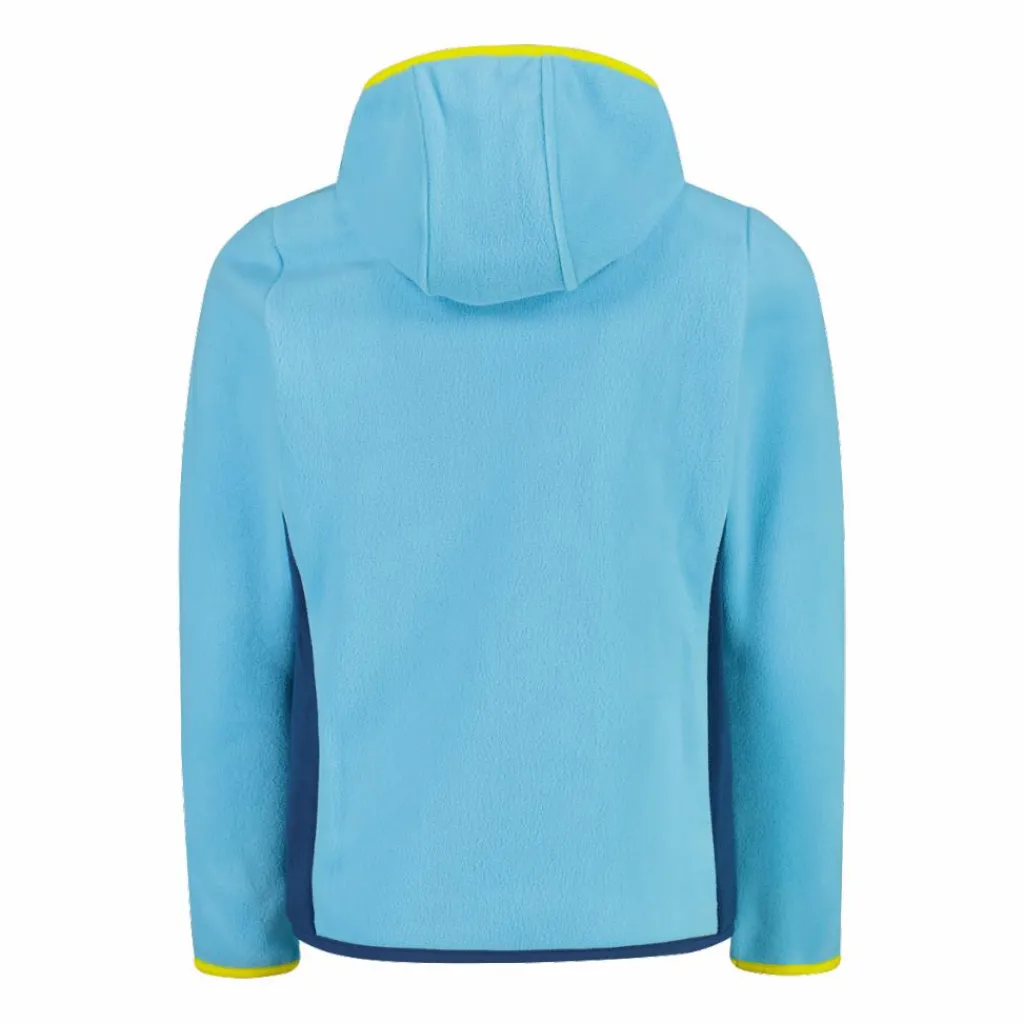 Mädchen-Fleecejacke mit Kapuze und durchgehendem Reißverschluss und Color Block>CMP Discount