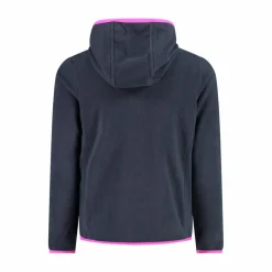 Mädchen-Fleecejacke mit Kapuze und durchgehendem Reißverschluss und Color Block><noscript><img width=