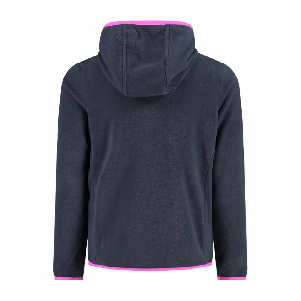Mädchen-Fleecejacke mit Kapuze und durchgehendem Reißverschluss und Color Block>CMP Discount