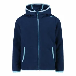 Mädchen-Fleecejacke mit Kapuze und durchgehendem Reißverschluss und Color Block><noscript><img width=