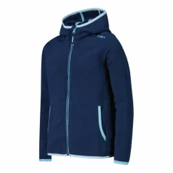 Mädchen-Fleecejacke mit Kapuze und durchgehendem Reißverschluss und Color Block><noscript><img width=