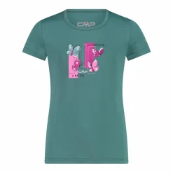 Mädchen-T-Shirt aus Funktionsgewebe mit Print vorne><noscript><img width=