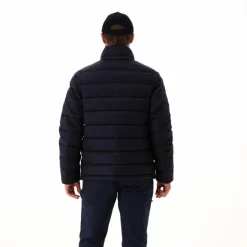 Melierte gepolsterte Herrenjacke mit Kapuze mit Sorona><noscript><img width=