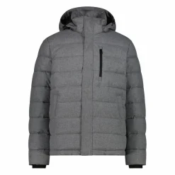 Melierte gepolsterte Herrenjacke mit Kapuze mit Sorona><noscript><img width=