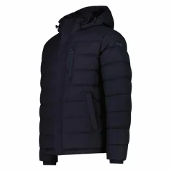 Melierte gepolsterte Herrenjacke mit Kapuze mit Sorona><noscript><img width=