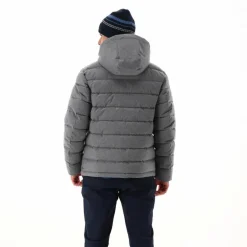 Melierte gepolsterte Herrenjacke mit Kapuze mit Sorona><noscript><img width=