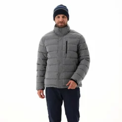 Melierte gepolsterte Herrenjacke mit Kapuze mit Sorona><noscript><img width=