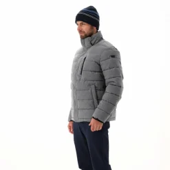 Melierte gepolsterte Herrenjacke mit Kapuze mit Sorona><noscript><img width=