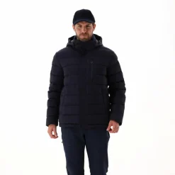 Melierte gepolsterte Herrenjacke mit Kapuze mit Sorona><noscript><img width=