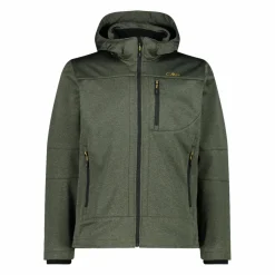 Melierte Softshell-Herrenjacke mit abnehmbarer Kapuze>CMP Hot