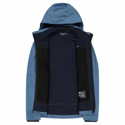 Melierte Softshell-Herrenjacke mit abnehmbarer Kapuze><noscript><img width=