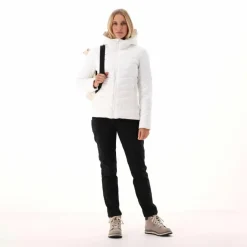 Melierte, wattierte Damenjacke mit Kapuze mit Sorona><noscript><img width=