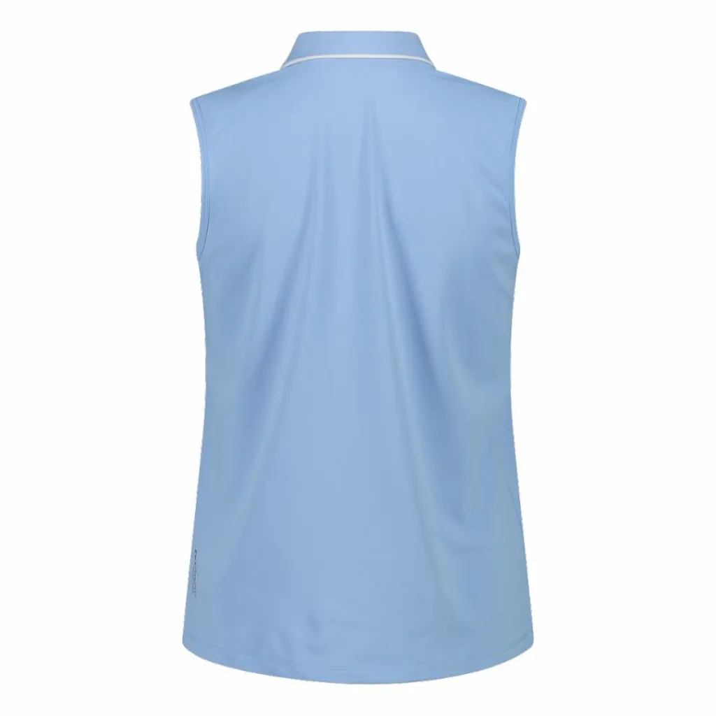 Ärmelloses Damen-Poloshirt aus Stretch-Piqué>CMP New