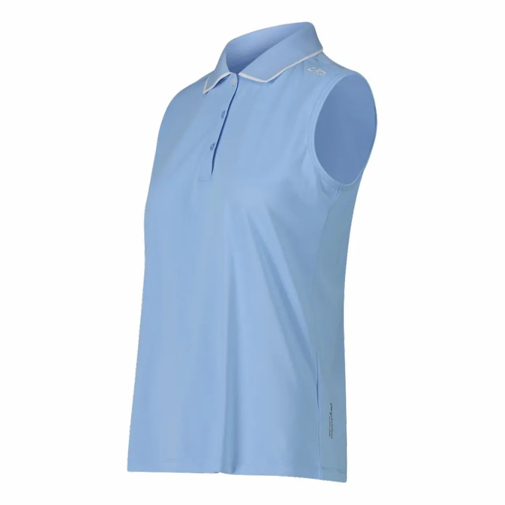 Ärmelloses Damen-Poloshirt aus Stretch-Piqué>CMP New