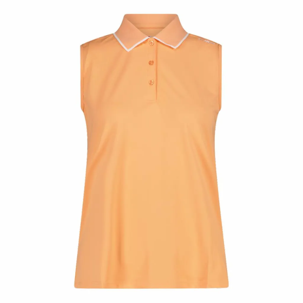Ärmelloses Damen-Poloshirt aus Stretch-Piqué>CMP New