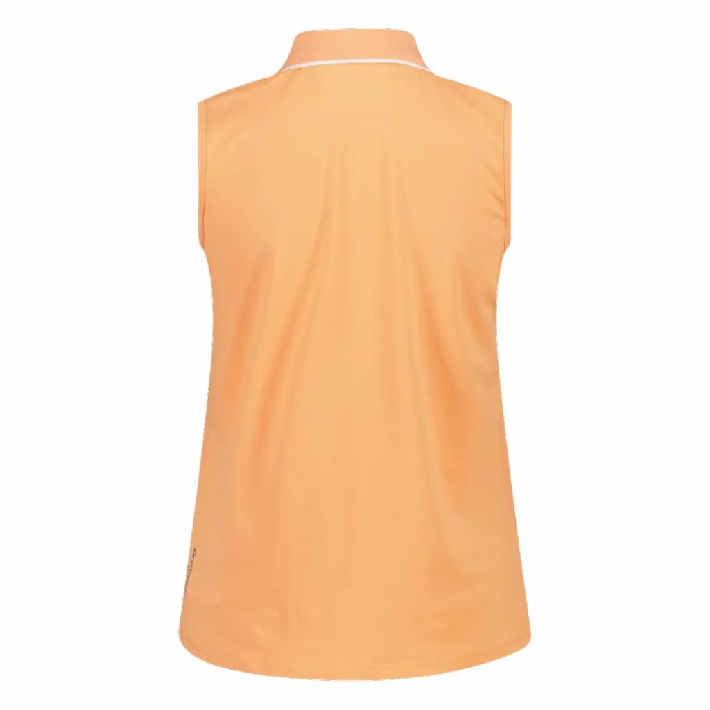 Ärmelloses Damen-Poloshirt aus Stretch-Piqué>CMP New