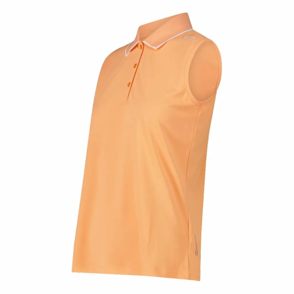 Ärmelloses Damen-Poloshirt aus Stretch-Piqué>CMP New
