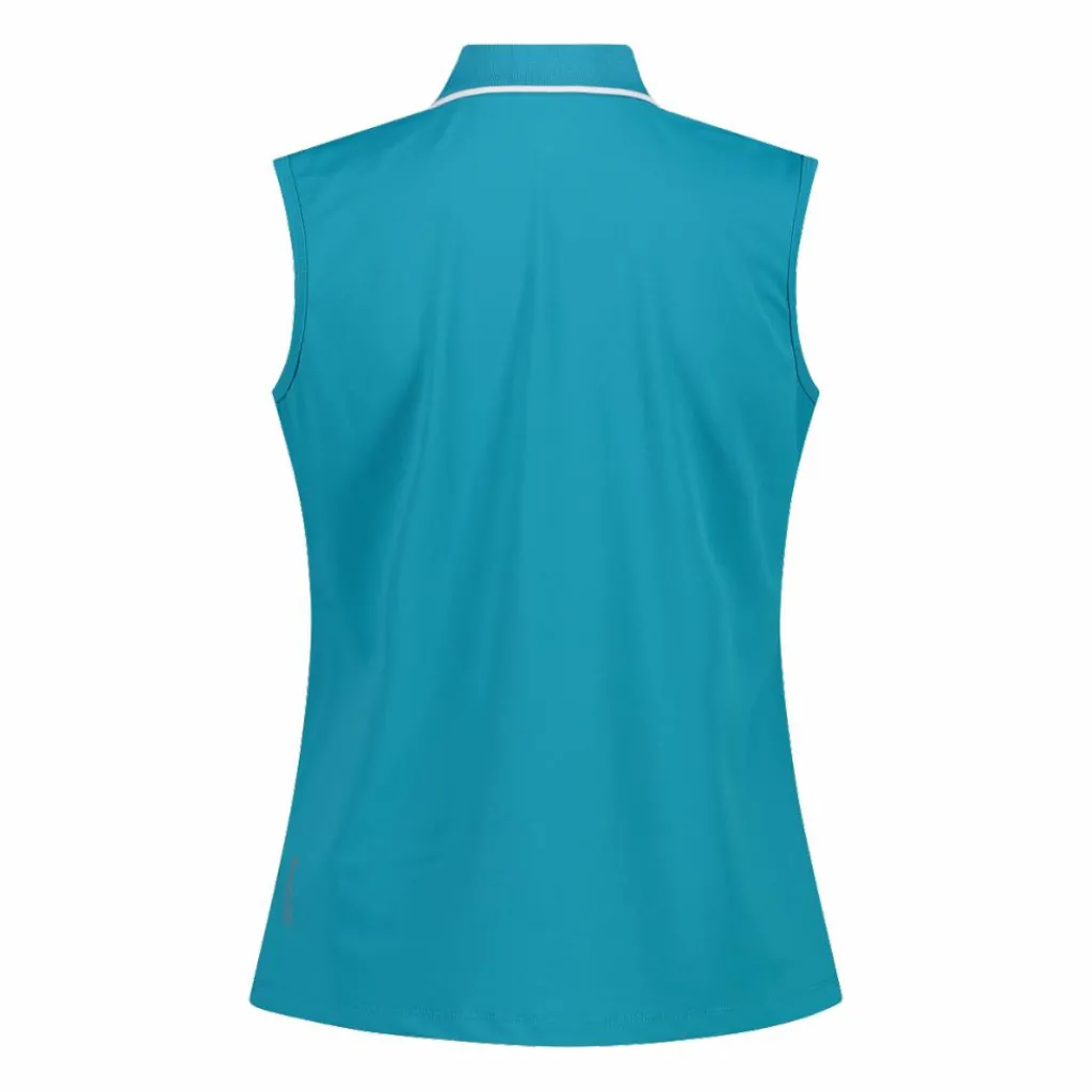 Ärmelloses Damen-Poloshirt aus Stretch-Piqué>CMP New