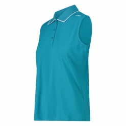 Ärmelloses Damen-Poloshirt aus Stretch-Piqué><noscript><img width=