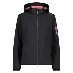 Softshell-Damenjacke mit abnehmbarer Kapuze><noscript><img width=