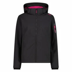 Softshell-Damenjacke mit abnehmbarer Kapuze><noscript><img width=