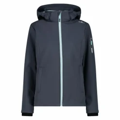Softshell-Damenjacke mit abnehmbarer Kapuze><noscript><img width=