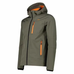Softshell-Herrenjacke mit abnehmbarer Kapuze><noscript><img width=
